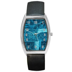 Blue Patchwork Barrel Metal Watches by trendistuff