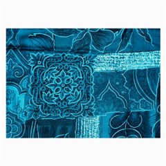 Blue Patchwork Large Glasses Cloth (2-side)