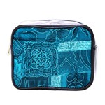 BLUE PATCHWORK Mini Toiletries Bags Front