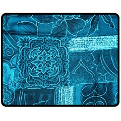 Blue Patchwork Fleece Blanket (medium) 