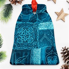 Blue Patchwork Bell Ornament (2 Sides) by trendistuff