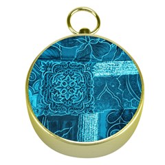 Blue Patchwork Gold Compasses