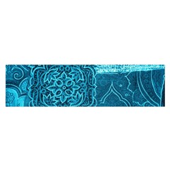 Blue Patchwork Satin Scarf (oblong)