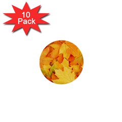 Yellow Maple Leaves 1  Mini Buttons (10 Pack) 