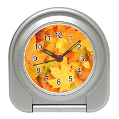 Yellow Maple Leaves Travel Alarm Clocks by trendistuff