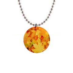 Yellow Maple Leaves Button Necklaces by trendistuff