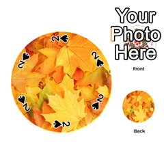 Yellow Maple Leaves Playing Cards 54 (round)  by trendistuff