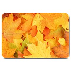 Yellow Maple Leaves Large Doormat  by trendistuff