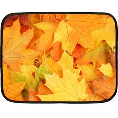 Yellow Maple Leaves Fleece Blanket (mini) by trendistuff