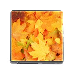 Yellow Maple Leaves Memory Card Reader (square) by trendistuff