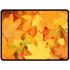 Yellow Maple Leaves Fleece Blanket (large) 