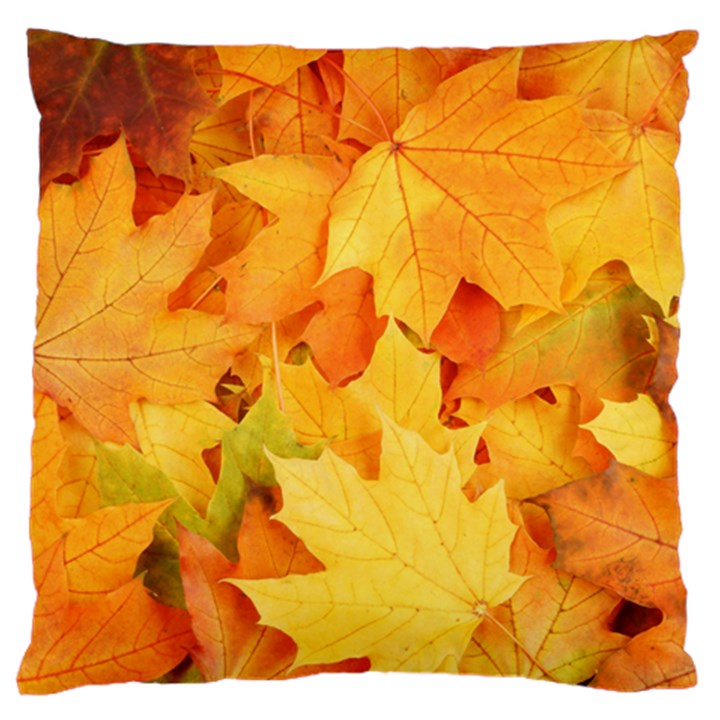 YELLOW MAPLE LEAVES Large Flano Cushion Cases (One Side) 