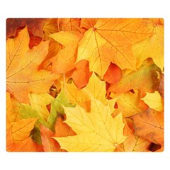 Yellow Maple Leaves Double Sided Flano Blanket (small)  by trendistuff