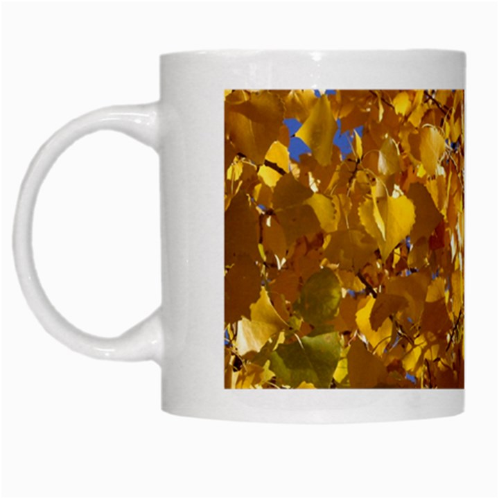 YELLOW LEAVES White Mugs