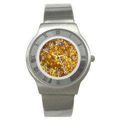 Yellow Leaves Stainless Steel Watches