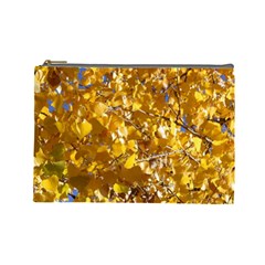 Yellow Leaves Cosmetic Bag (large)  by trendistuff