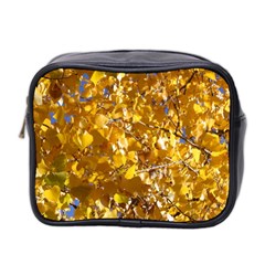 Yellow Leaves Mini Toiletries Bag 2-side by trendistuff