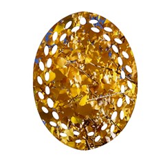 Yellow Leaves Oval Filigree Ornament (2-side) 