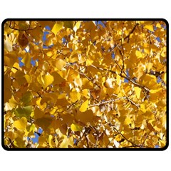 Yellow Leaves Double Sided Fleece Blanket (medium) 