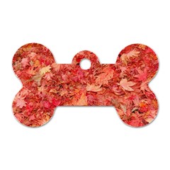 Red Maple Leaves Dog Tag Bone (one Side)