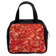 Red Maple Leaves Classic Handbags (2 Sides) by trendistuff