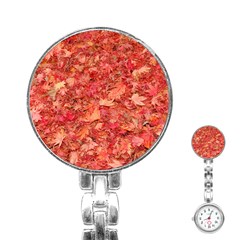 Red Maple Leaves Stainless Steel Nurses Watches by trendistuff