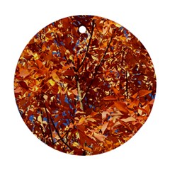 Orange Leaves Ornament (round)  by trendistuff