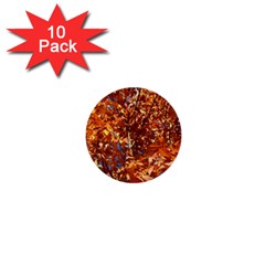 Orange Leaves 1  Mini Buttons (10 Pack) 