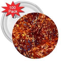 Orange Leaves 3  Buttons (100 Pack) 