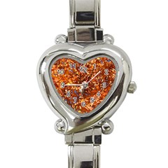 Orange Leaves Heart Italian Charm Watch by trendistuff