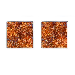 Orange Leaves Cufflinks (square)