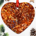 ORANGE LEAVES Heart Ornament (2 Sides) Front