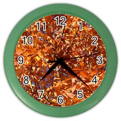 Orange Leaves Color Wall Clocks by trendistuff