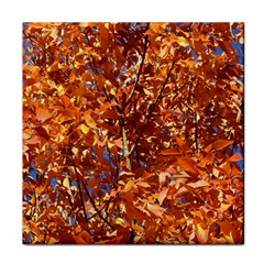 Orange Leaves Face Towel