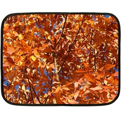 Orange Leaves Fleece Blanket (mini)