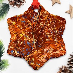 Orange Leaves Ornament (snowflake)  by trendistuff