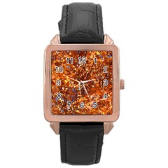 Orange Leaves Rose Gold Watches