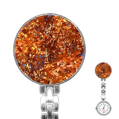 Orange Leaves Stainless Steel Nurses Watches by trendistuff