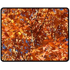 Orange Leaves Double Sided Fleece Blanket (medium) 