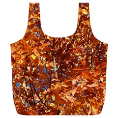 Orange Leaves Full Print Recycle Bags (l) 