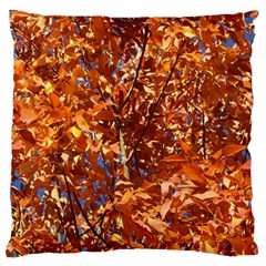 Orange Leaves Standard Flano Cushion Cases (two Sides)  by trendistuff