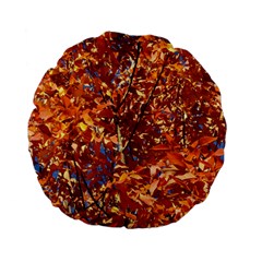 Orange Leaves Standard 15  Premium Flano Round Cushions by trendistuff