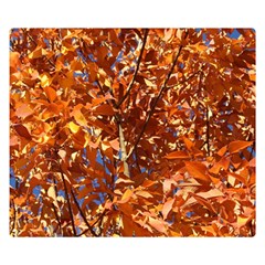 Orange Leaves Double Sided Flano Blanket (small) 