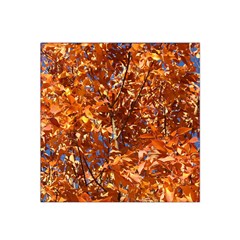 Orange Leaves Satin Bandana Scarf