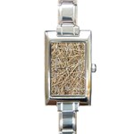 LIGHT COLORED STRAW Rectangle Italian Charm Watches