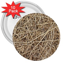 Light Colored Straw 3  Buttons (10 Pack) 