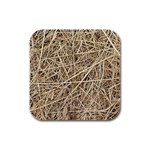 LIGHT COLORED STRAW Rubber Square Coaster (4 pack) 