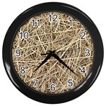 LIGHT COLORED STRAW Wall Clocks (Black)