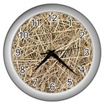 LIGHT COLORED STRAW Wall Clocks (Silver) 