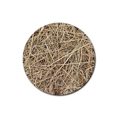 Light Colored Straw Rubber Round Coaster (4 Pack)  by trendistuff